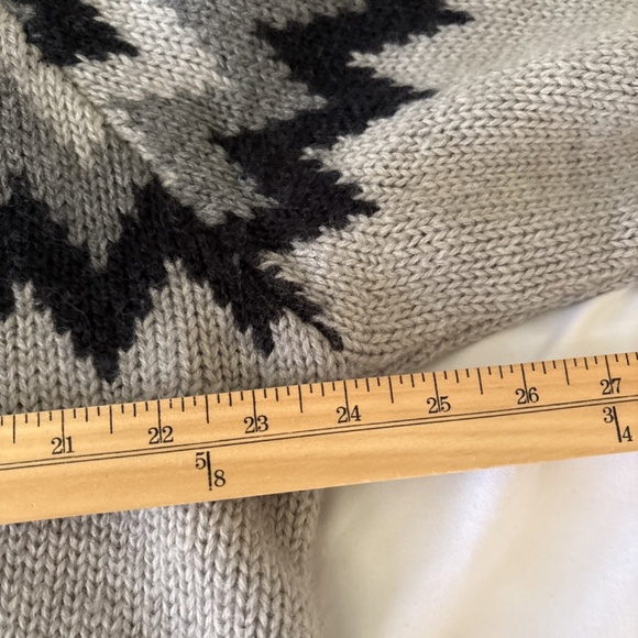 KNIT Sweater warm grey pattern size Large BARRAGE western - Picture 6 of 7